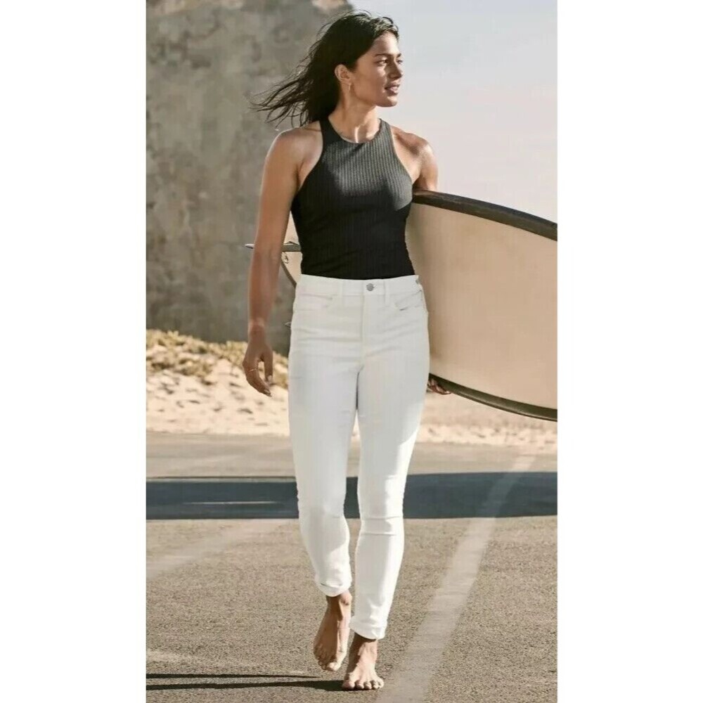 Athleta Sculptek Ultra Skinny Jean Women 22X White New High Rise Powerpockets